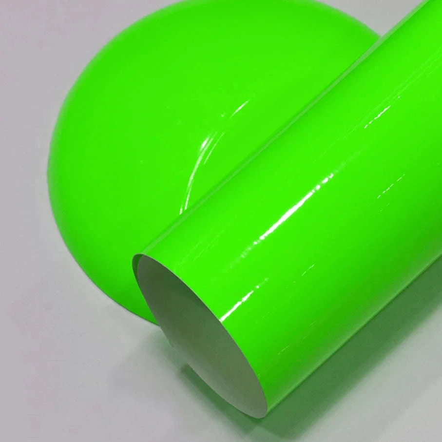 Fluorescent Yellow Glossy Vinyl Wrap Film-PINK / 30CM X 152CM