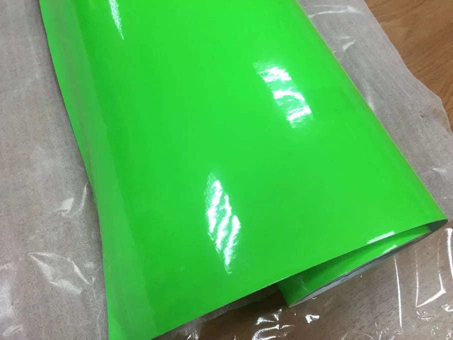 Fluorescent Yellow Glossy Vinyl Wrap Film-PINK / 30CM X 152CM