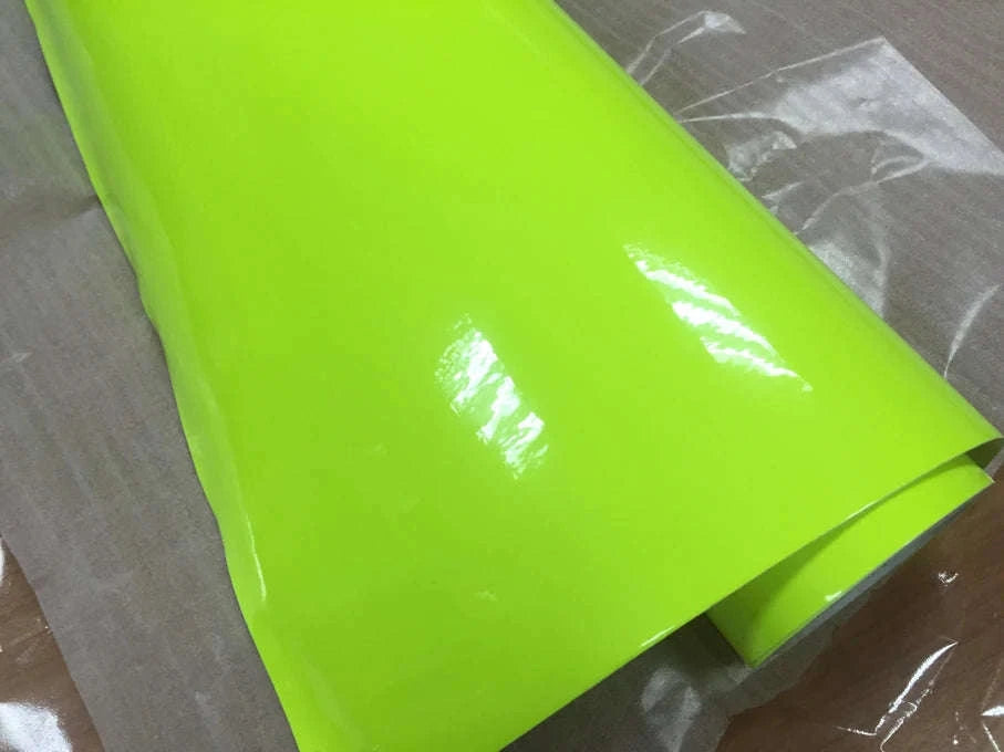 Fluorescent Yellow Glossy Vinyl Wrap Film-PINK / 30CM X 152CM