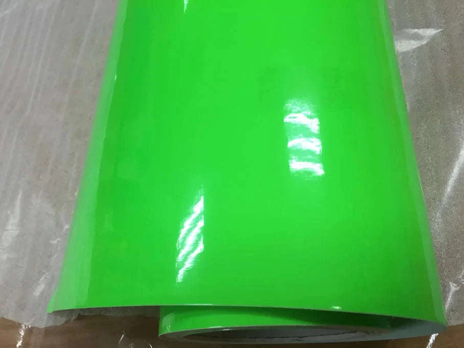 Fluorescent Yellow Glossy Vinyl Wrap Film-PINK / 30CM X 152CM