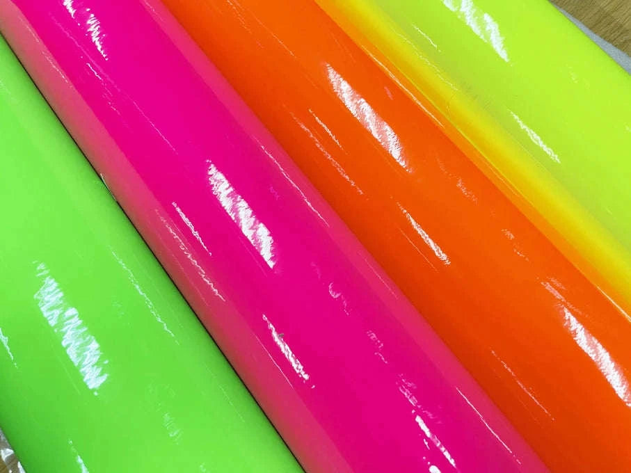 Fluorescent Yellow Glossy Vinyl Wrap Film-PINK / 30CM X 152CM