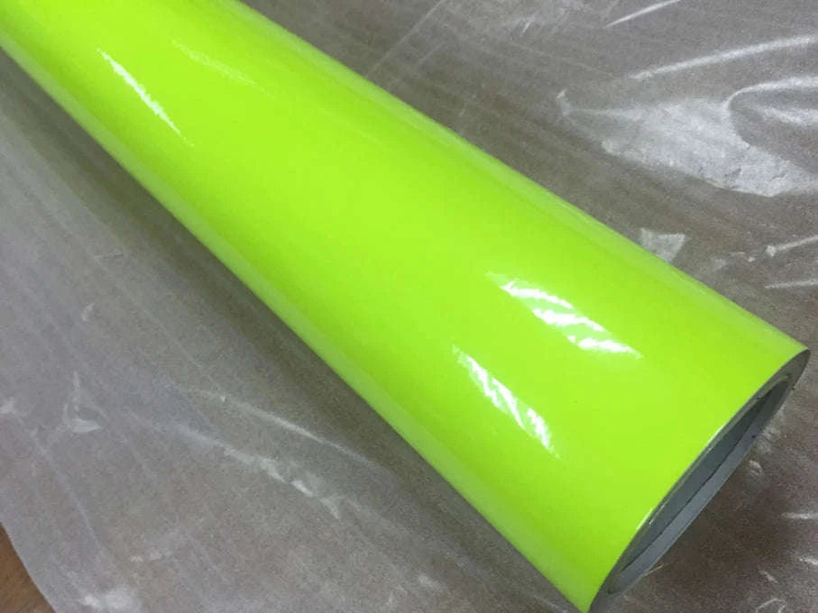 Fluorescent Yellow Glossy Vinyl Wrap Film-PINK / 30CM X 152CM