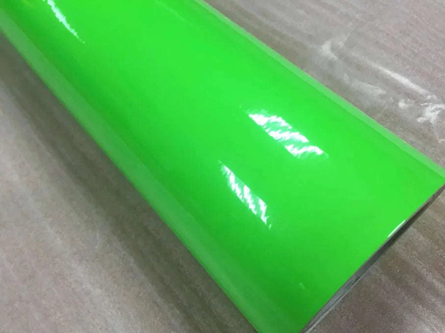 Fluorescent Yellow Glossy Vinyl Wrap Film-PINK / 30CM X 152CM