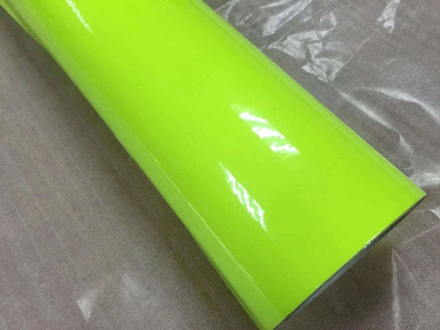 Fluorescent Yellow Glossy Vinyl Wrap Film-PINK / 30CM X 152CM