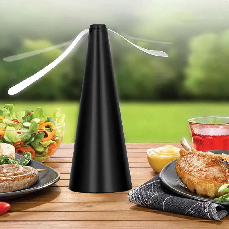 Fly Fan for Tables with Soft Blades – Portable, Quiet & Effective-black-battery