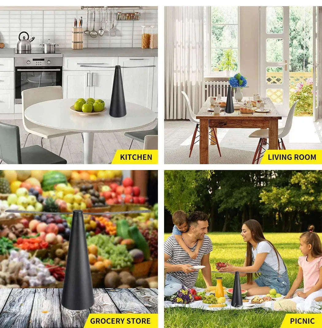 Fly Fan for Tables with Soft Blades – Portable, Quiet & Effective-black-battery