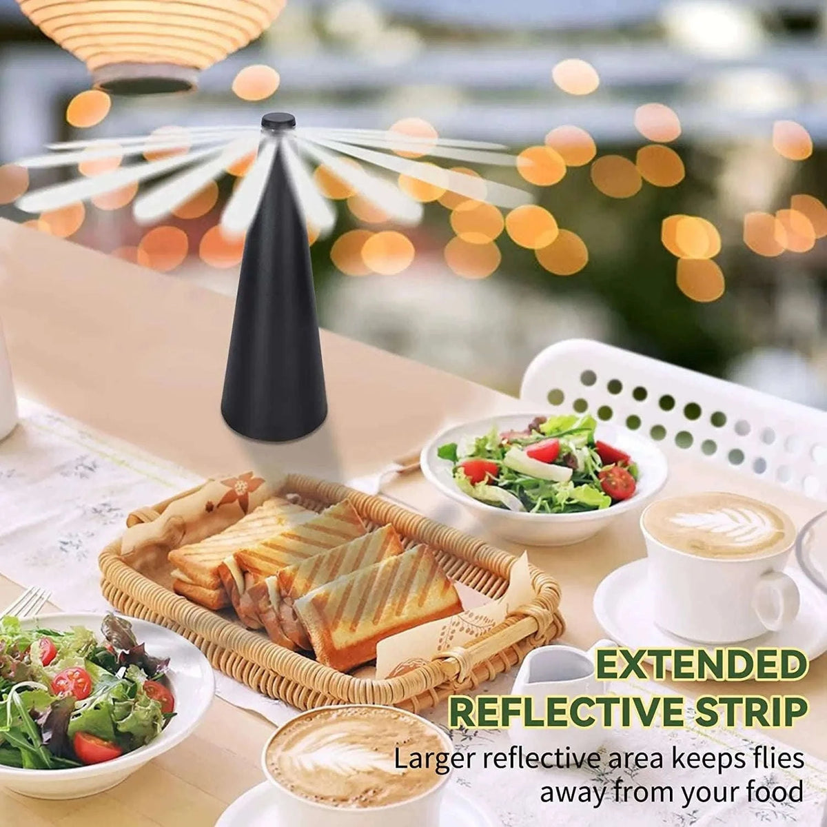 Fly Fan for Tables with Soft Blades, Quiet Airflow for Meals-black-battery