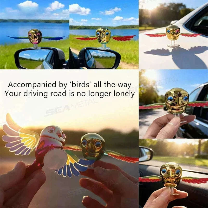 Flying Bird Car Ornament Rearview Mirror Decor-Red wing