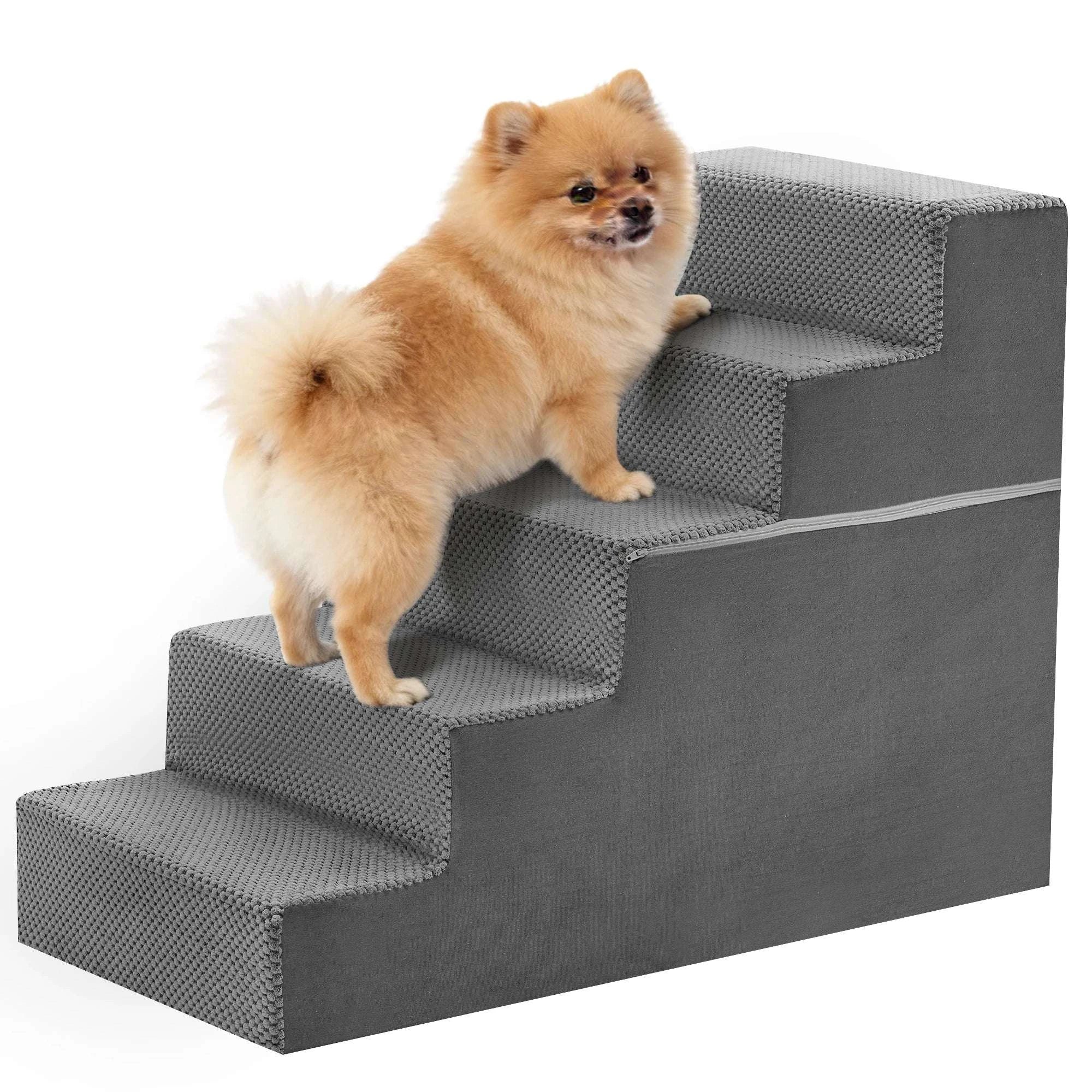 Foam Dog Stairs Ramp with Non-Slip Base for Small Dogs & Cats-4 Layers / United States