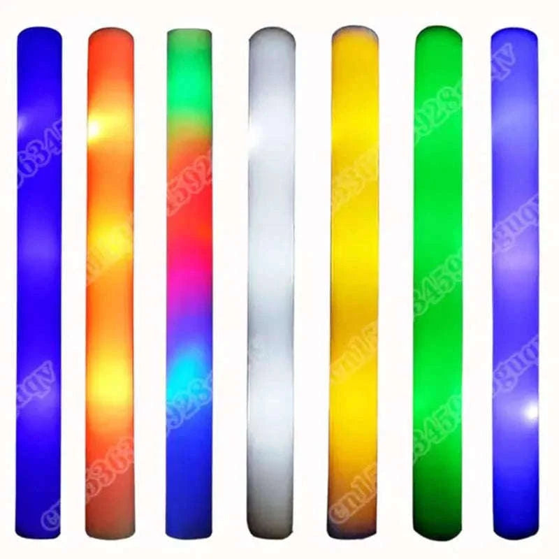 Foam Glow Sticks 30-Pack LED Flashing Batons-30Pcs MIX COLOR