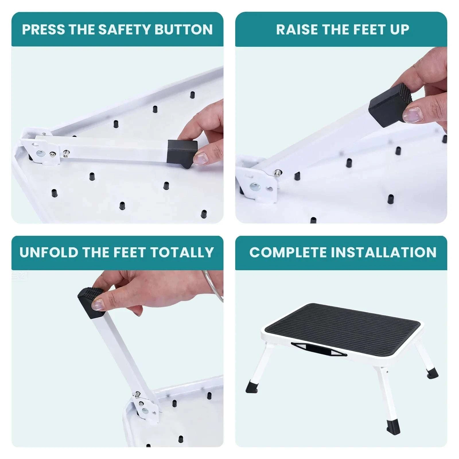 Foldable 1-Step Ladder with Non-Slip Platform and 330 lbs Capacity-black / United States