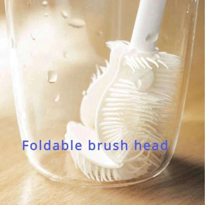 Foldable 360° Silicone Bottle Brush for Deep Cleaning-1pc