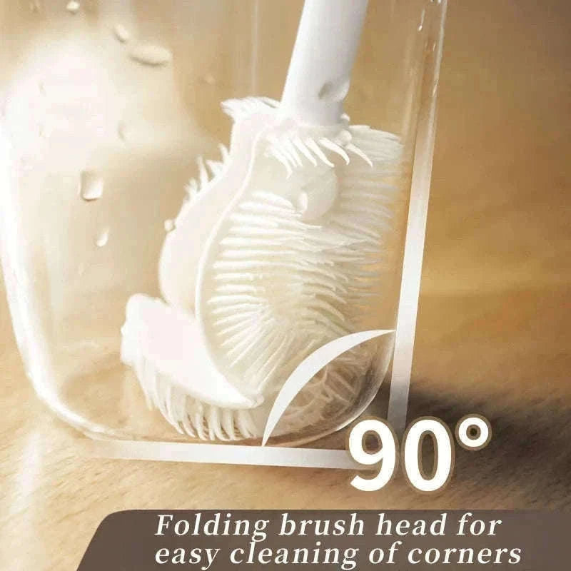 Foldable 360° Silicone Bottle Brush for Deep Cleaning-1pc
