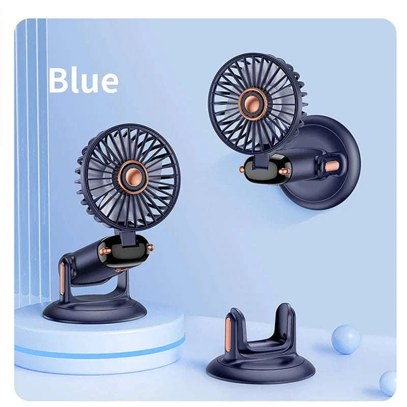 Foldable 5-Speed Handheld Mini Fan with LED Display-DEEP BLUE / United States