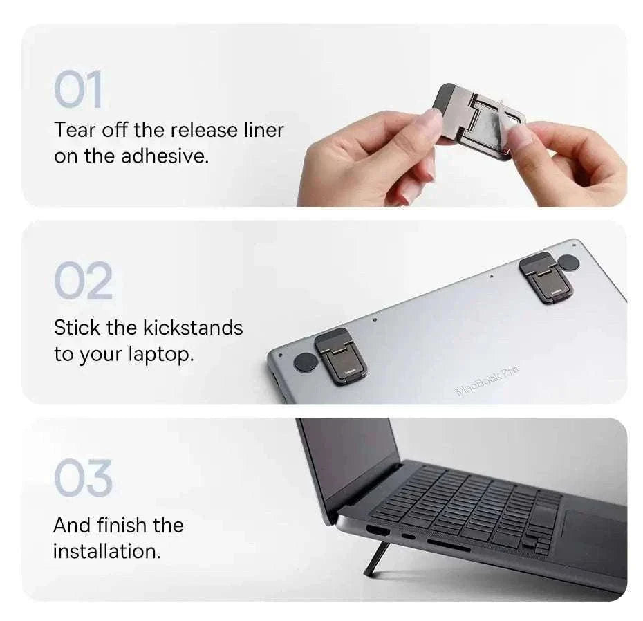 Foldable Adjustable Laptop Stand with Cooling and Portable Design-Sliver