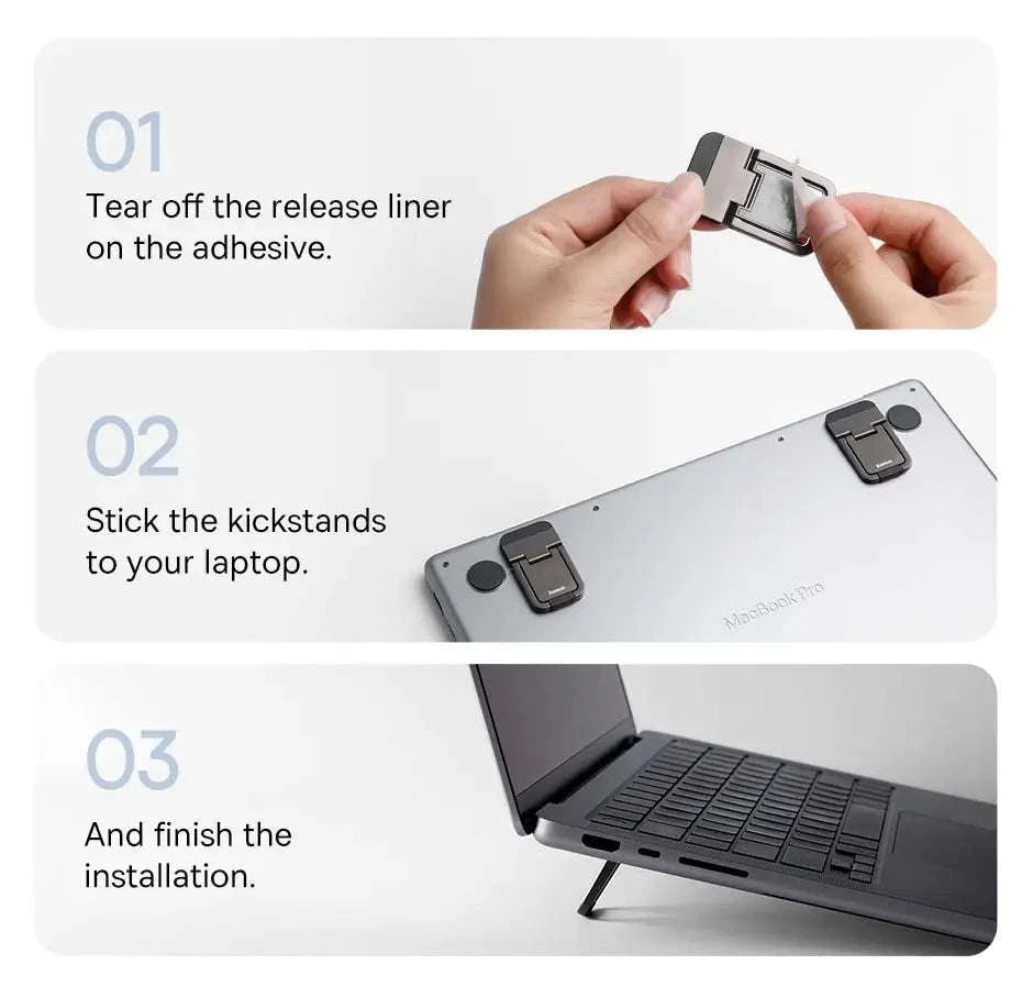 Foldable Adjustable Laptop Stand with Cooling and Portable Design-Sliver