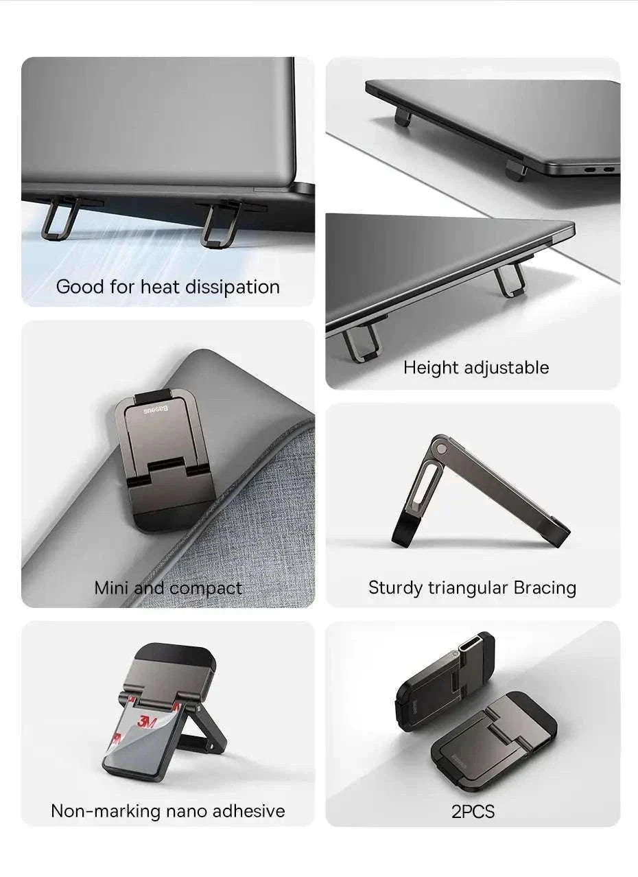 Foldable Adjustable Laptop Stand with Cooling and Portable Design-Sliver