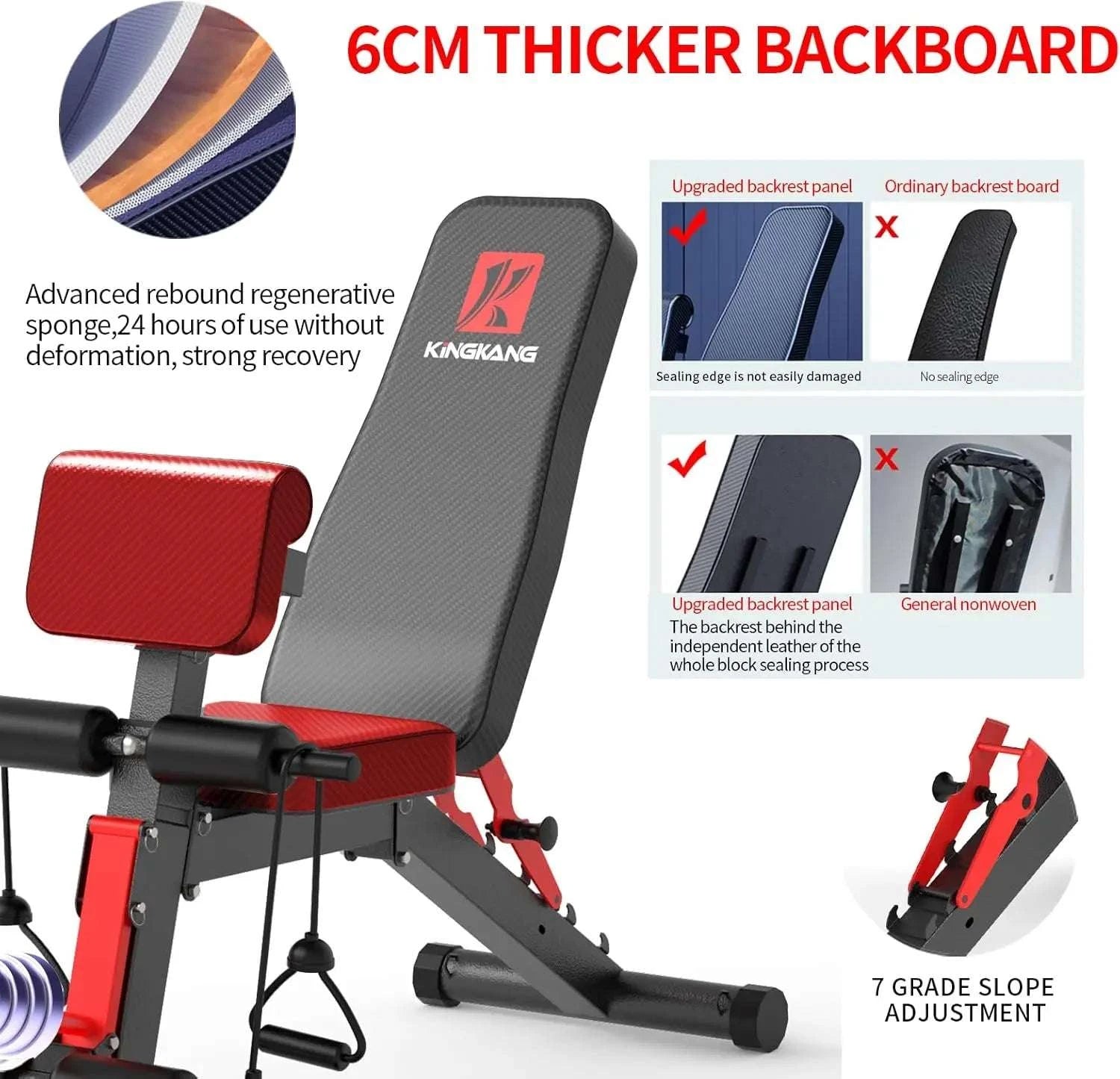 Foldable Adjustable Weight Bench with 1000 lb Capacity, 6 Inclines-United States