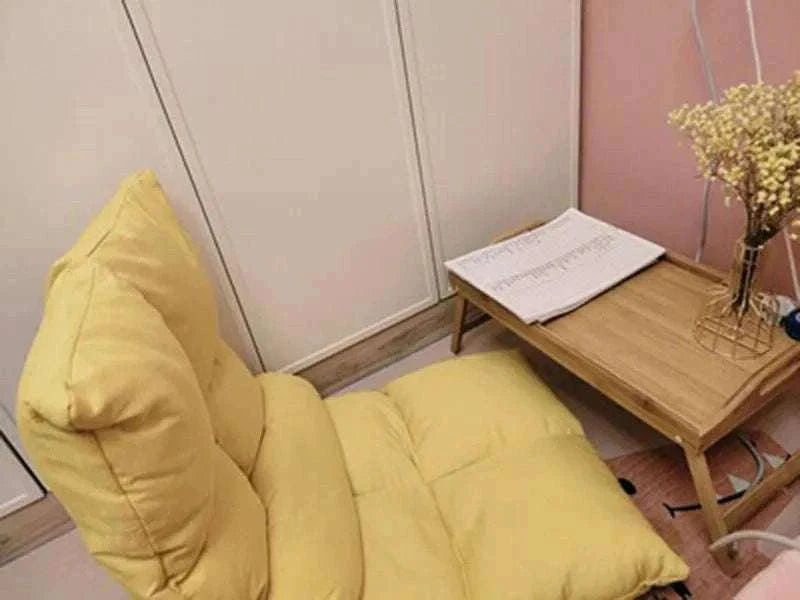 Foldable Bamboo Laptop Desk Bed Tray with Storage 50cm-yellow