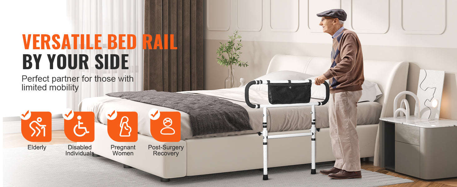 Foldable Bed Assist Rail with Adjustable Handle-10.14 bls / Germany