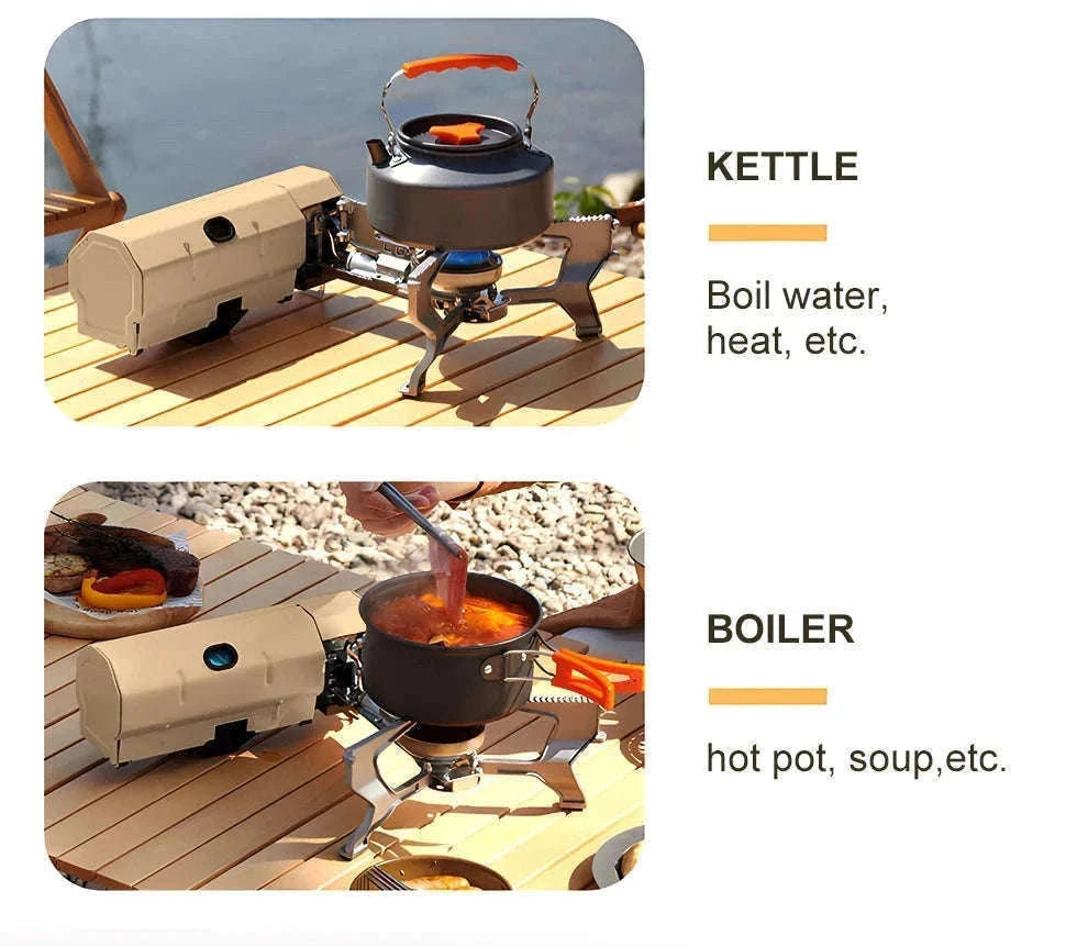 Foldable Butane Gas Stove 2670W for Camping and Travel-Khaki