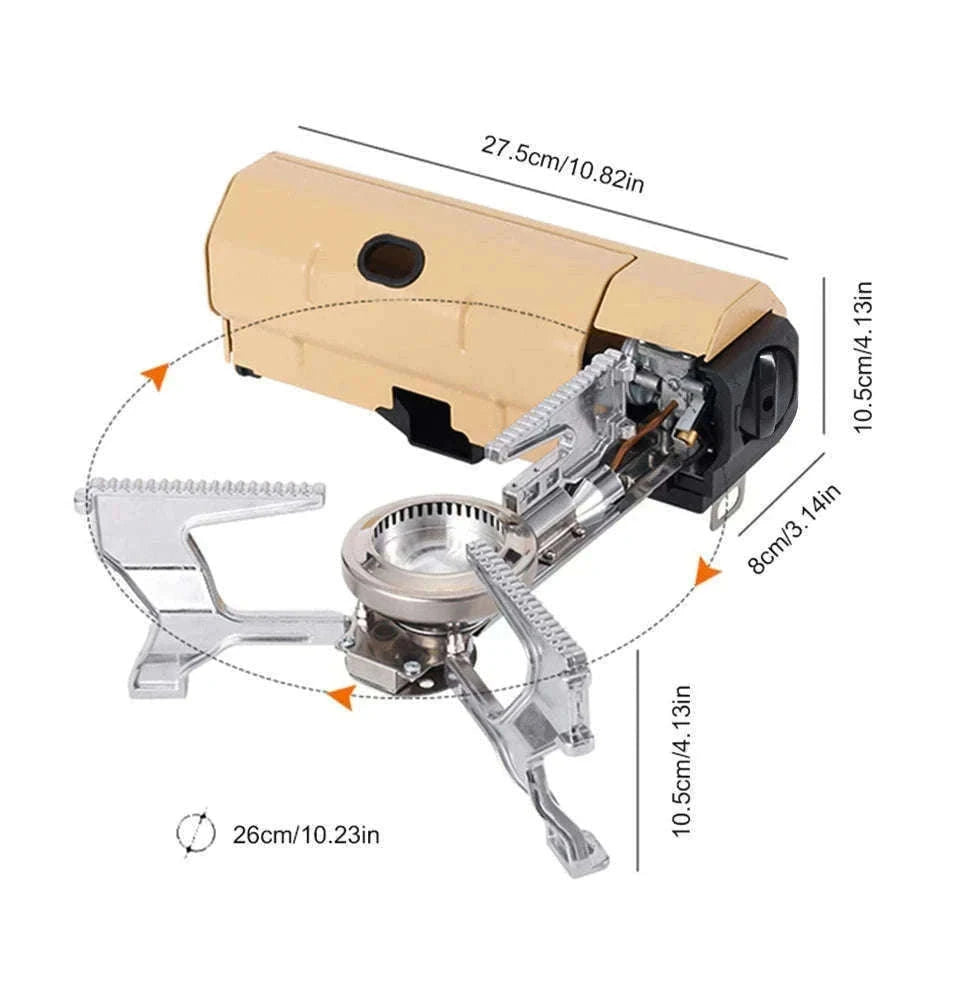 Foldable Butane Gas Stove 2670W for Camping and Travel-Khaki