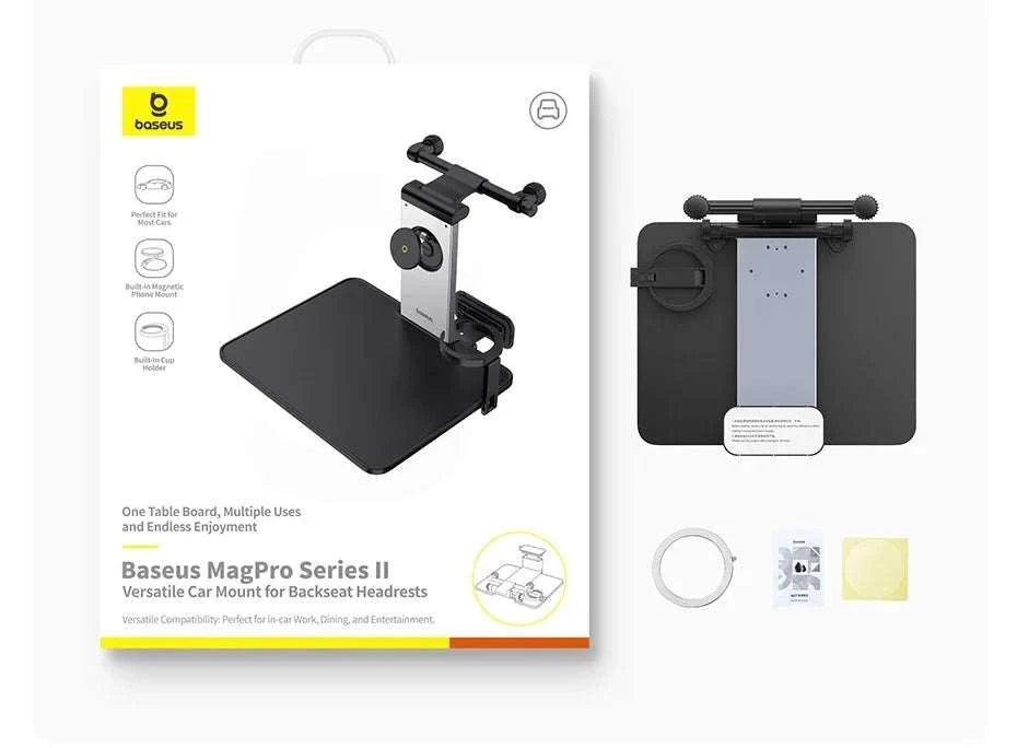 Foldable Car Back Seat Tray Table with Cup & Phone Holder-black