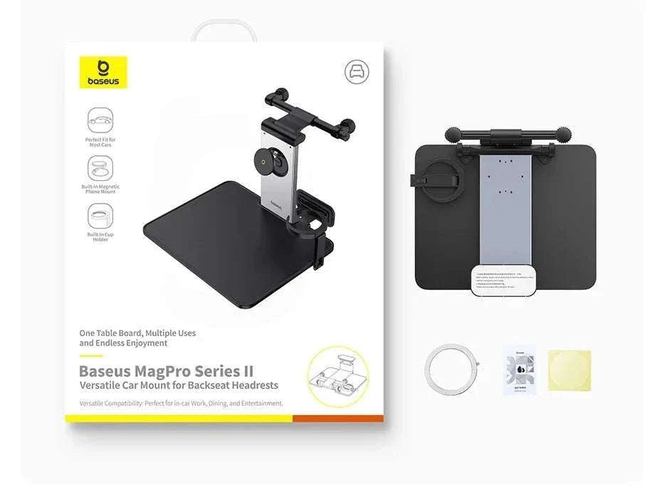 Foldable Car Back Seat Tray Table with Cup & Phone Holder-black