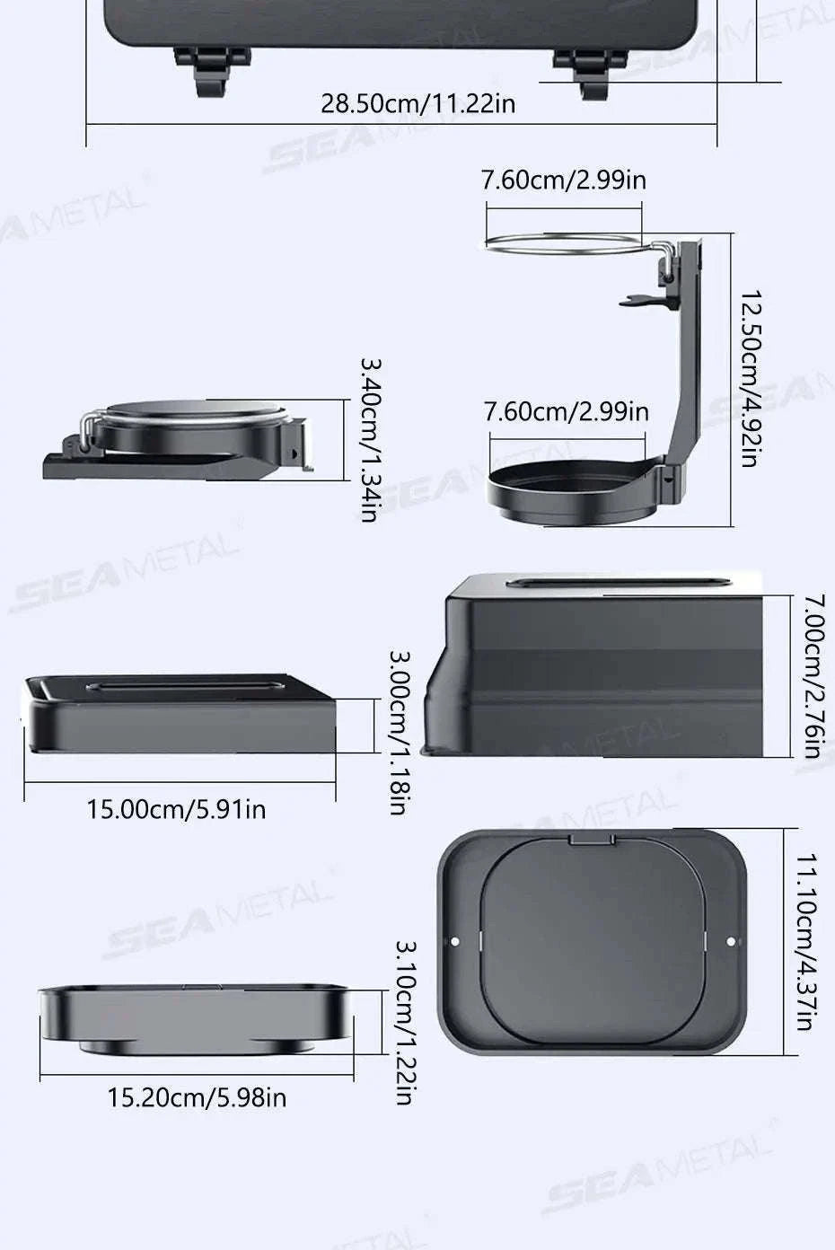 Foldable Car Seat Tray Table with Drink Holder-Default Title
