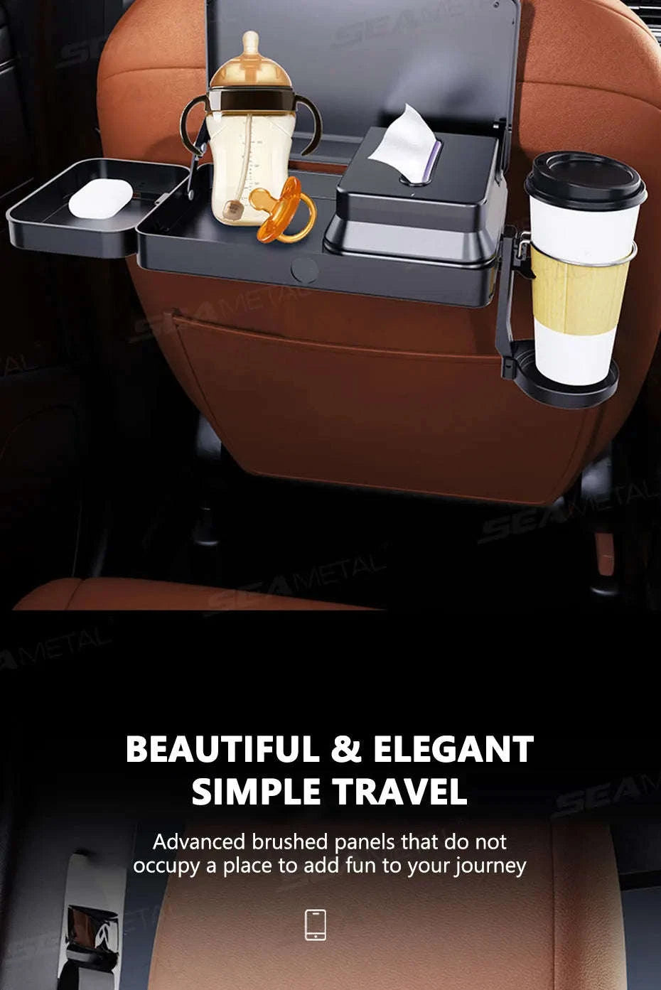 Foldable Car Seat Tray Table with Drink Holder-Default Title