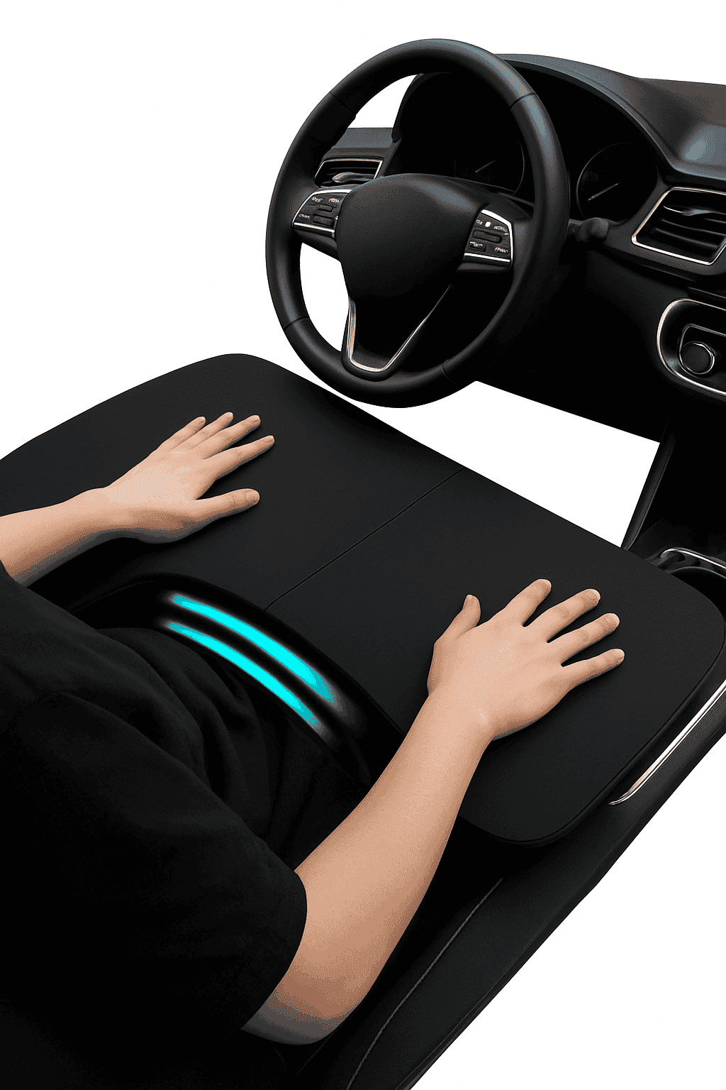 Foldable Car Tray Table for Laptop and Dining-Black