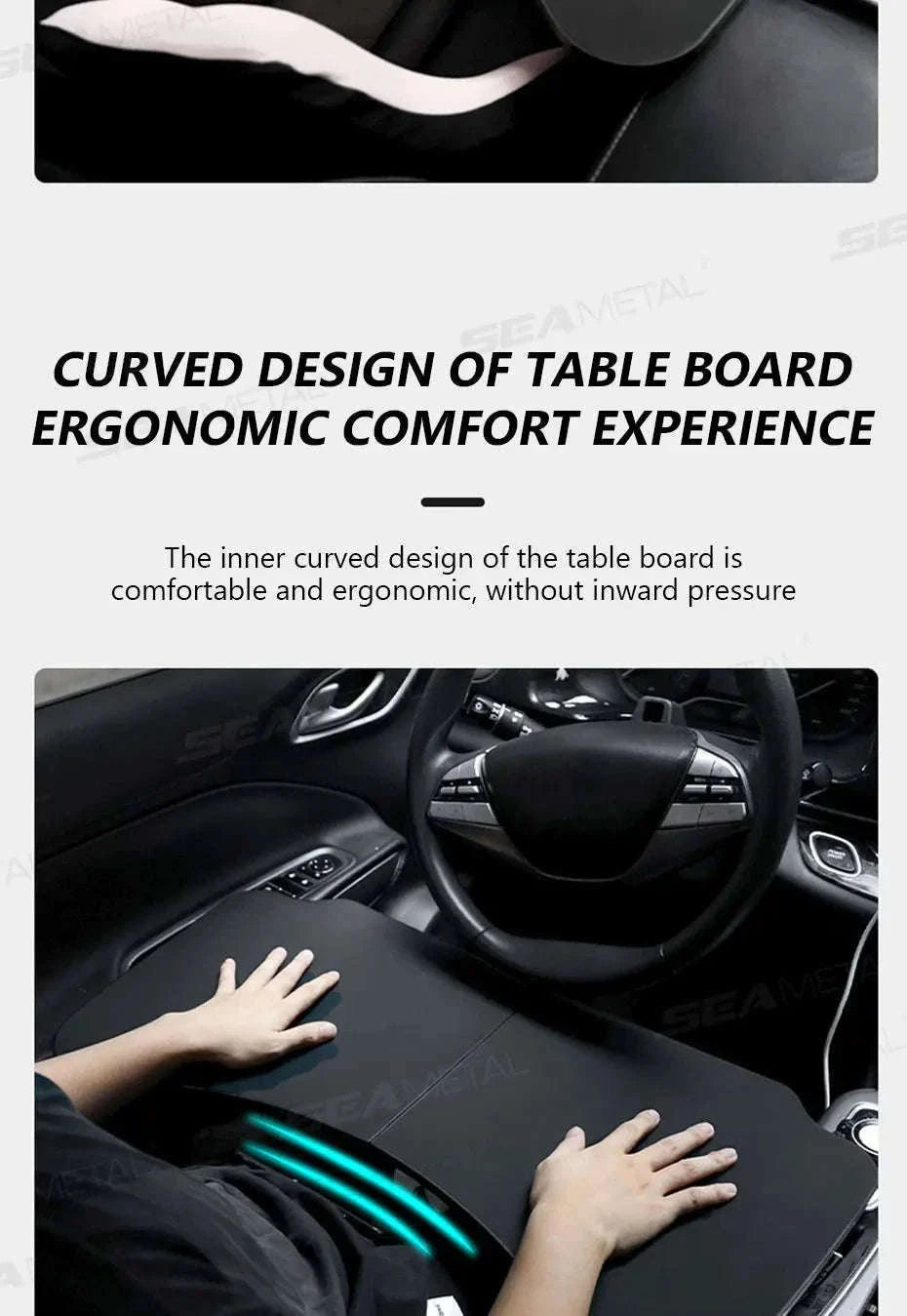 Foldable Car Tray Table for Laptop and Dining-Black