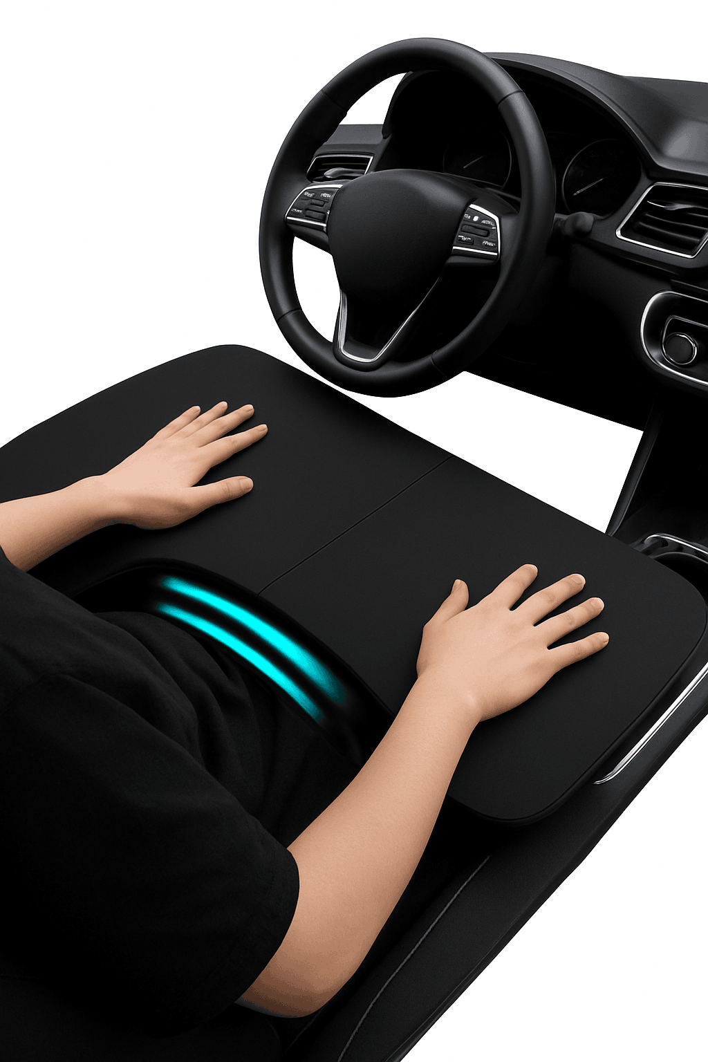 Foldable Car Tray Table for Laptop and Dining-Black