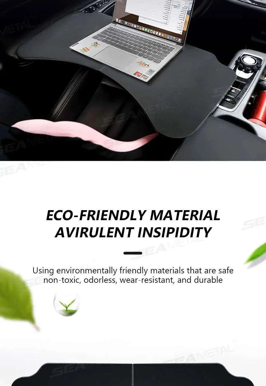 Foldable Car Tray Table for Laptop and Dining-Black