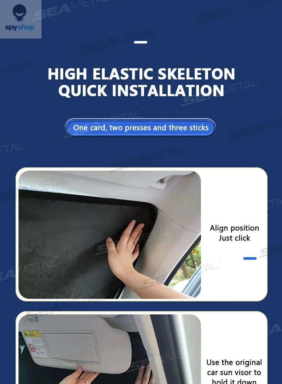 Foldable Car Windshield Sun Shade – Heat-Reducing, UV-Blocking, Easy-Fold Design-Size S