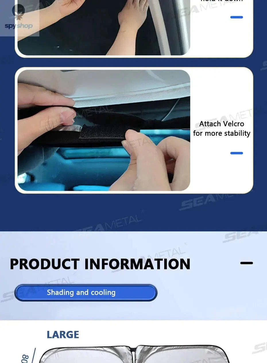 Foldable Car Windshield Sun Shade – Heat-Reducing, UV-Blocking, Easy-Fold Design-Size S