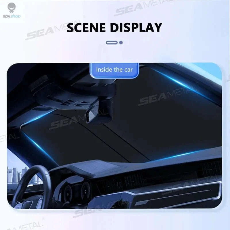 Foldable Car Windshield Sun Shade – Heat-Reducing, UV-Blocking, Easy-Fold Design-Size S