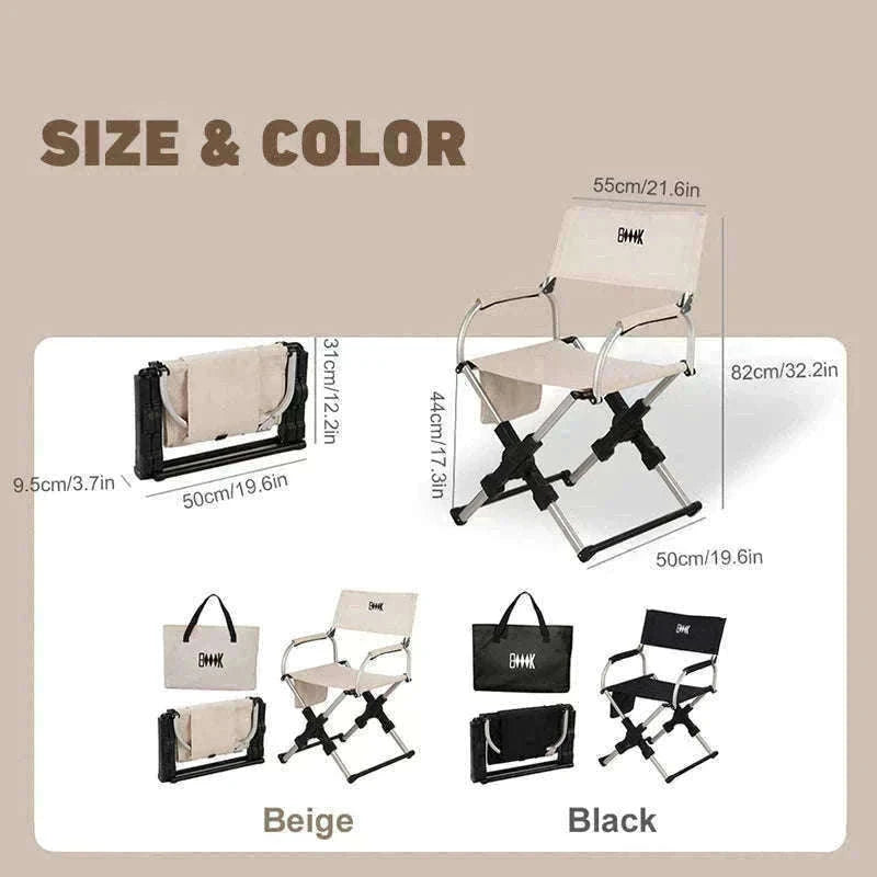 Foldable Director’s Chair for Camping, Beach and Fishing-Beige