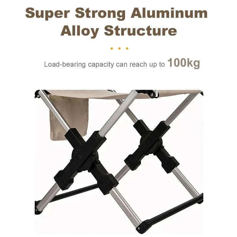 Foldable Director’s Chair for Camping, Beach and Fishing-Beige