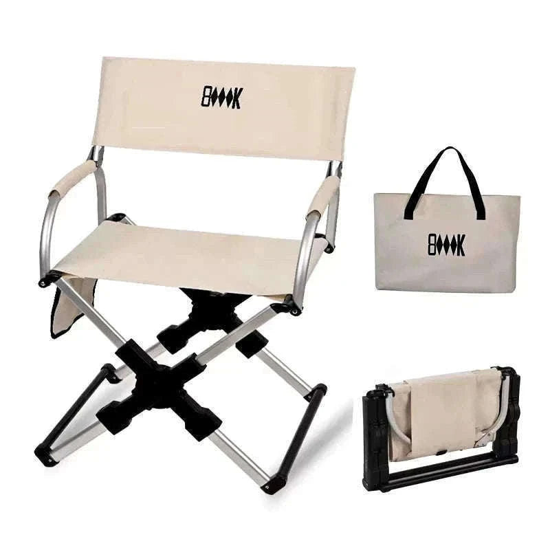 Foldable Director’s Chair for Camping, Beach and Fishing-Beige
