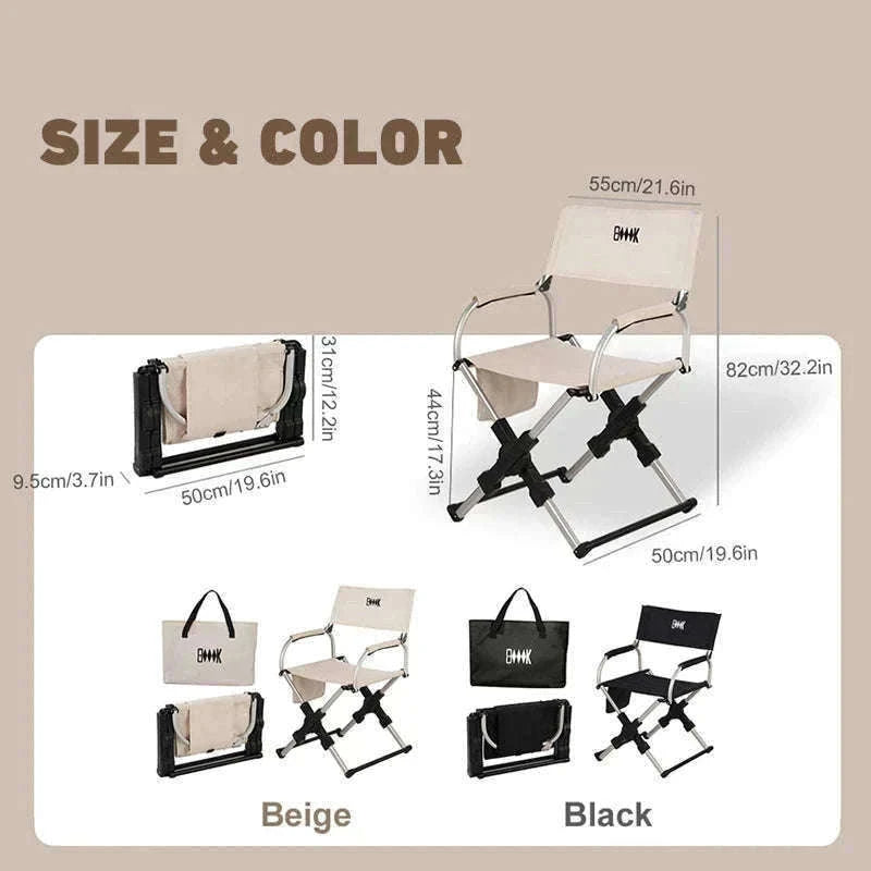 Foldable Director’s Chair for Camping, Beach and Fishing-Beige