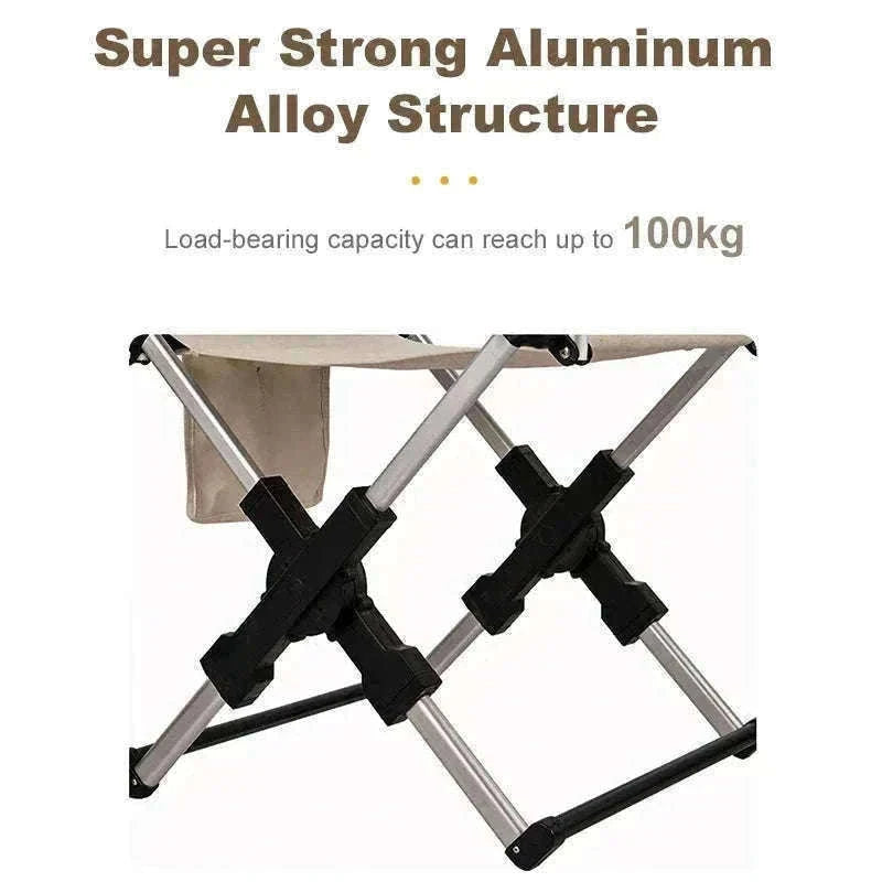 Foldable Director’s Chair for Camping, Beach and Fishing-Beige