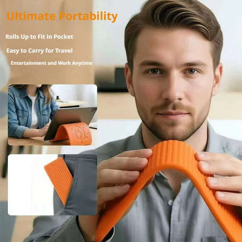 Foldable Flexible Silicone Phone Holder-Black