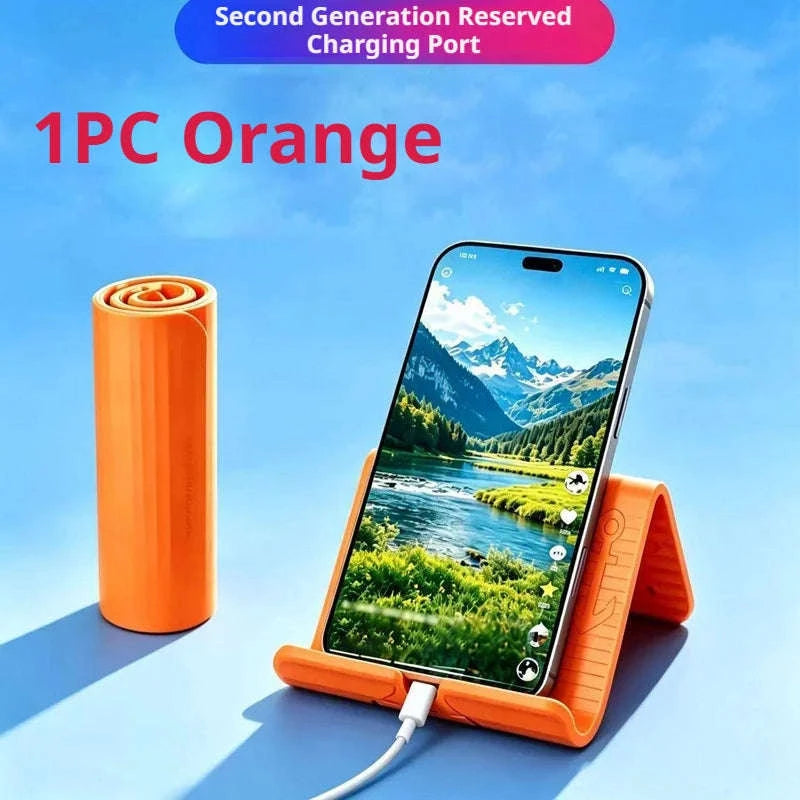 Foldable Flexible Silicone Phone Holder-Black