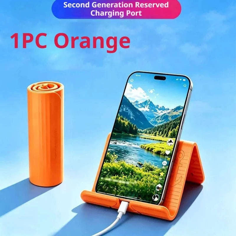 Foldable Flexible Silicone Phone Holder-Black