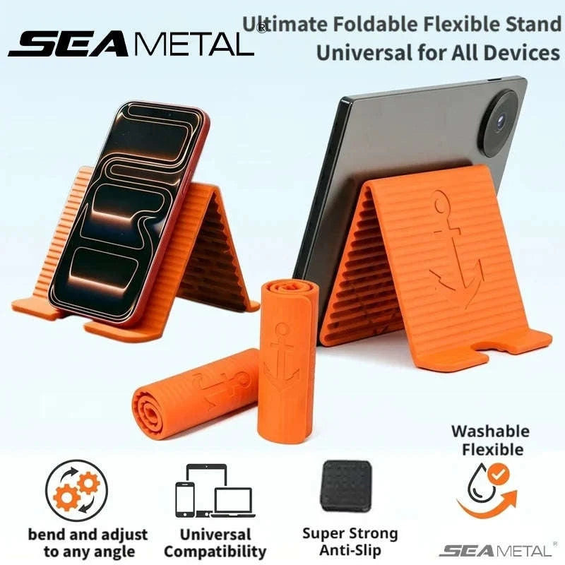 Foldable Flexible Silicone Phone Holder-Black