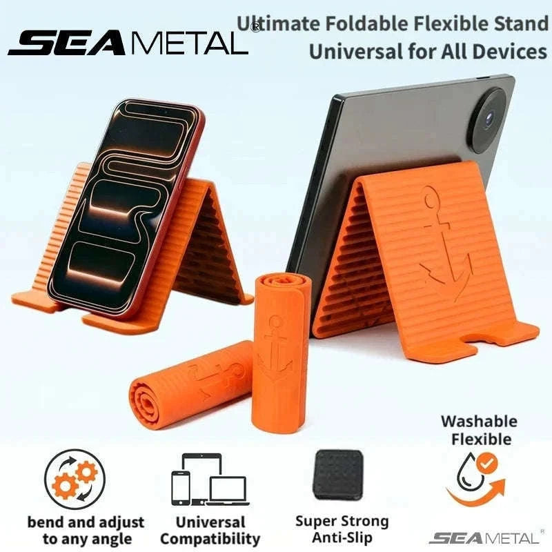 Foldable Flexible Silicone Phone Holder-Black