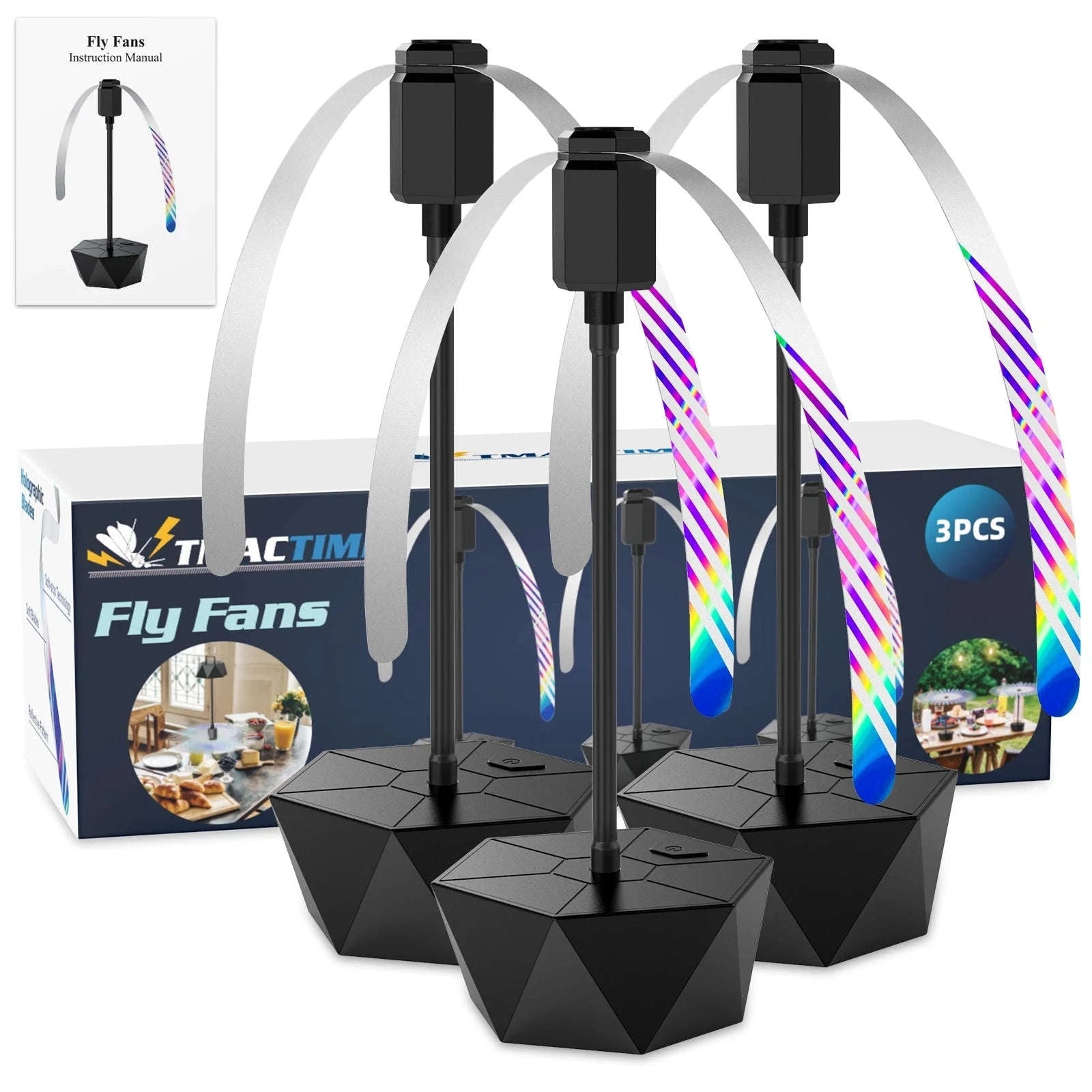 Foldable Fly Repellent Fan Set for Table-B-2 Flowerpot