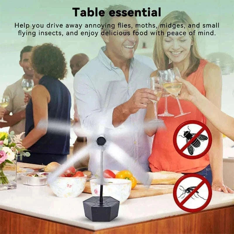 Foldable Fly Repellent Fan Set for Tables and Meals-B-2 Flowerpot