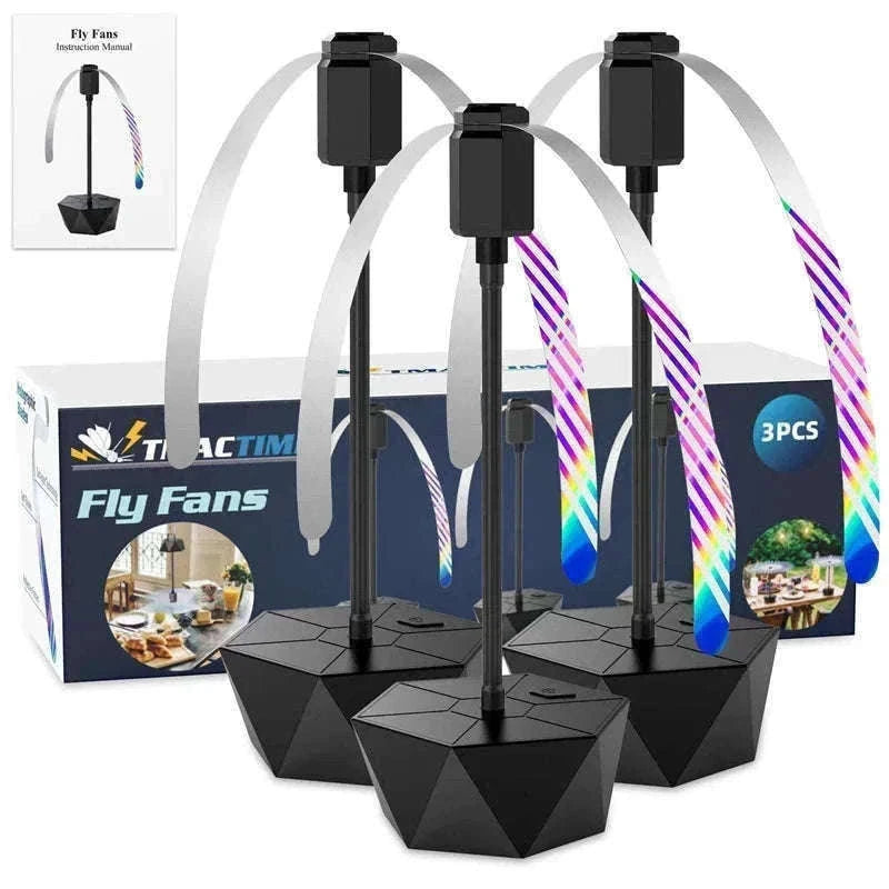 Foldable Fly Repellent Fan Set for Tables and Meals-B-2 Flowerpot